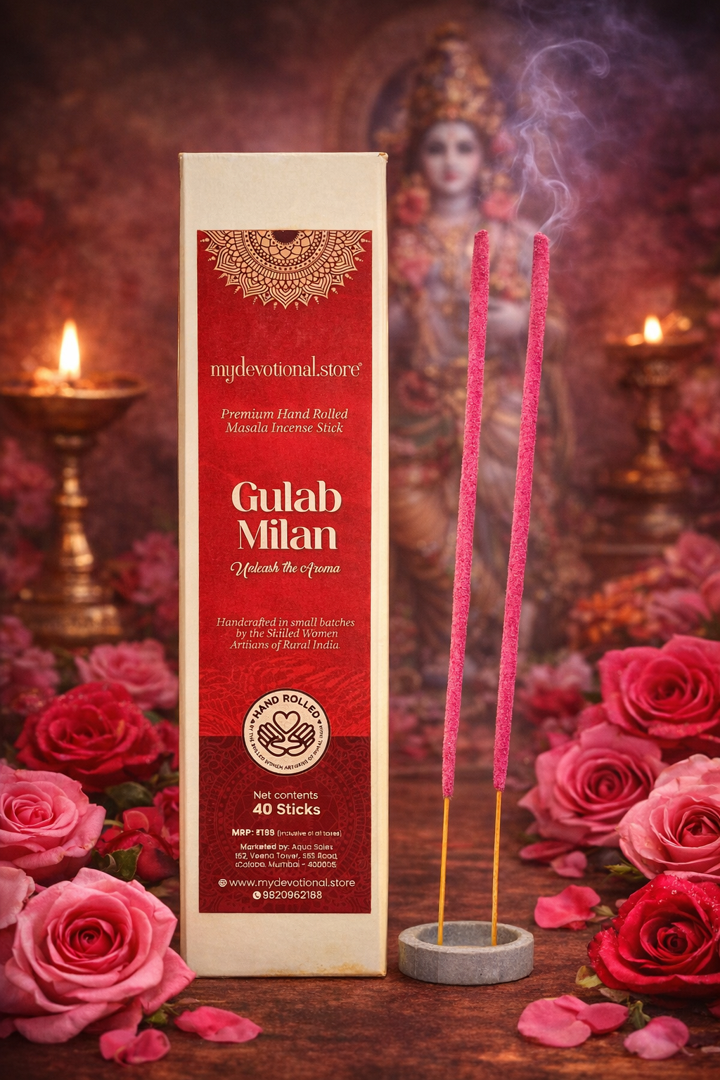 Gulab Milan Premium Hand rolled Incense Stick